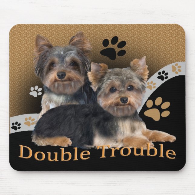Mousepad Bolsas de Dupla Problemas em Yorkshire Terrier (Frente)