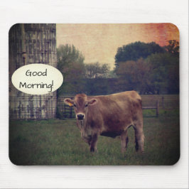 Mousepad Bom dia da sua Fazenda de Vaca de Jersey Local