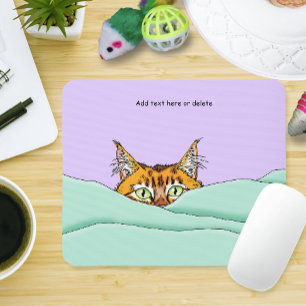 Mousepad Bom Dia Laranja Gato Engraçado