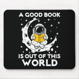 Mousepad Bom livro é astronauta da lua fora deste mundo