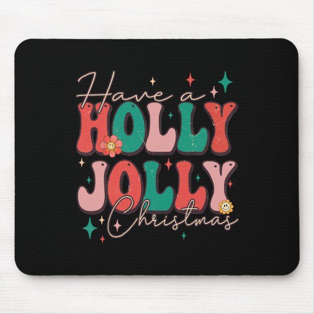 Mousepad Bom Natal Tenha Um Natal Holly Jolly Xmas (Frente)