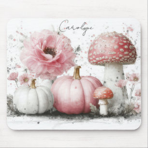 Mousepad Bombas de outono, Cogumelos e Flores