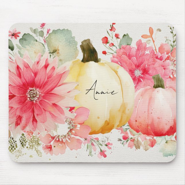 Mousepad Bombas de outono e flores (Frente)