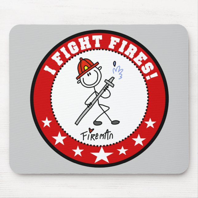 Mousepad Bombeiro Eu Combato Incêndios (Frente)