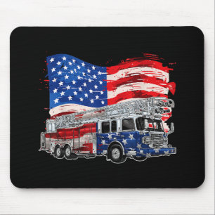 Mousepad Bombeiro-Fogo-Retro Bombeiro Bombeiro EUA Bandeira