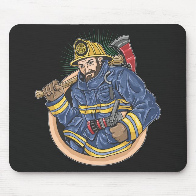 Mousepad Bombeiro profissional colorido (Frente)