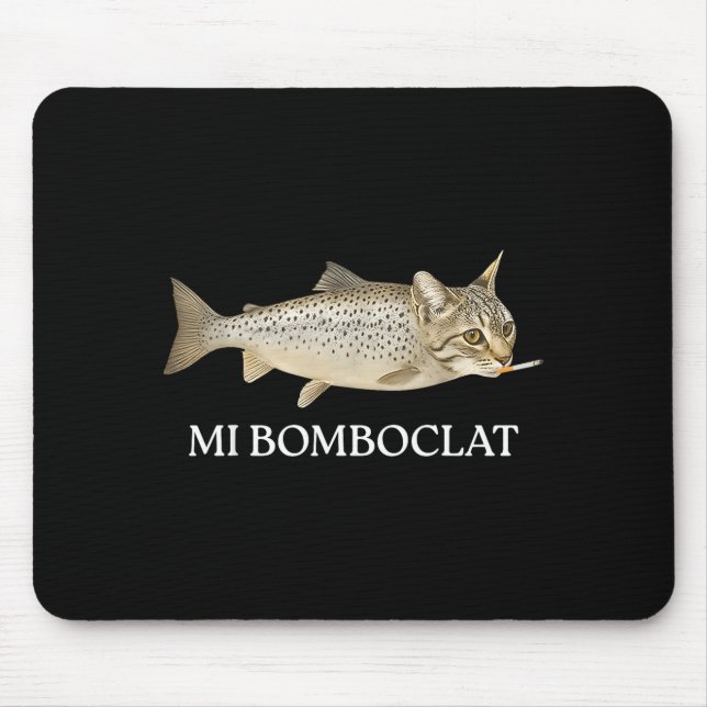 Mousepad Bomboclat Fish Cat Meme Mi Bomboclat Silly Stud Br (Frente)