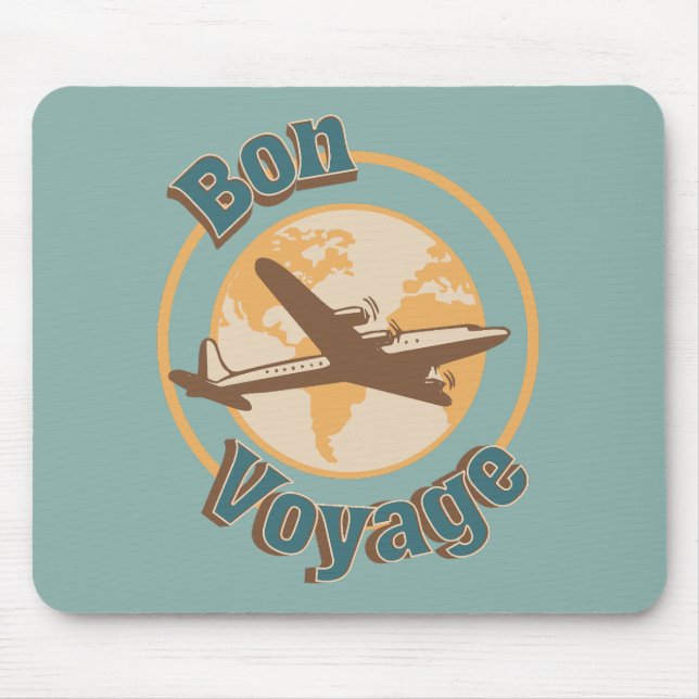 Mousepad Bon Voyage Vamos do design do mundo (Frente)