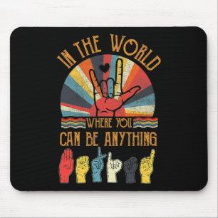 Mousepad Bondade Autismo Consciência Mês Asl Vintage