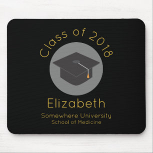 Mousepad Boné de formatura na classe preta de 20xx