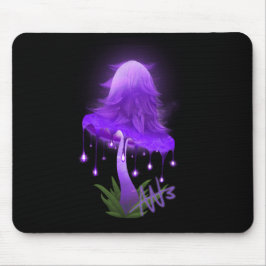 Mousepad Boné de tinta elegante, brilhando em cogumelo roxo