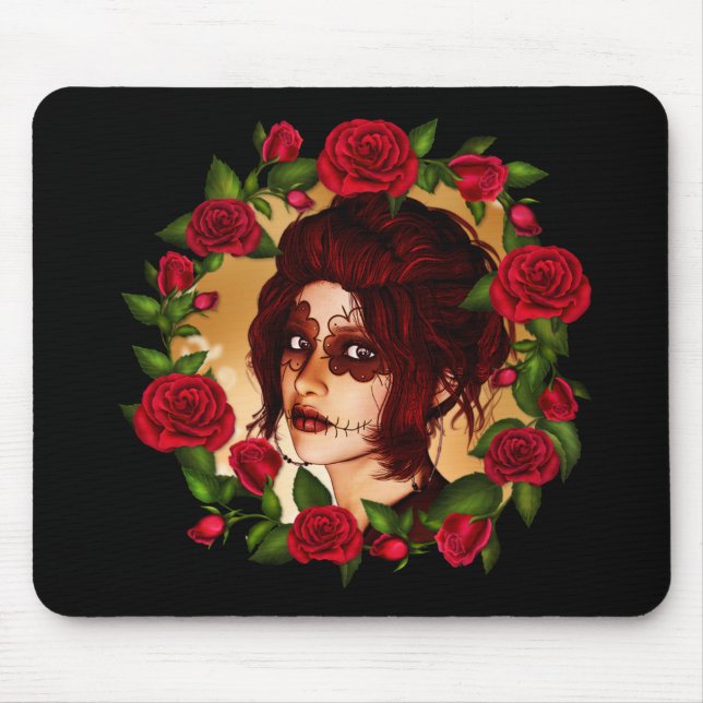 Mousepad Boneca de Açúcar rosa vermelha (Frente)