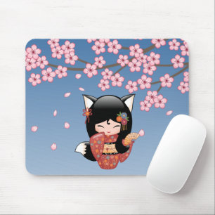 Mousepad Boneca de Kitsune Kokeshi - menina de gueixa do