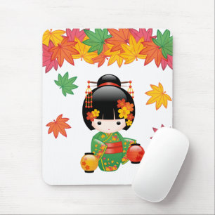 Mousepad Boneca de Kokeshi da queda - menina de gueixa