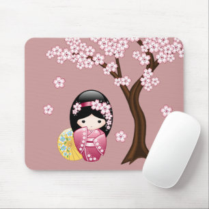 Mousepad Boneca de Kokeshi do primavera - gueixa japonesa