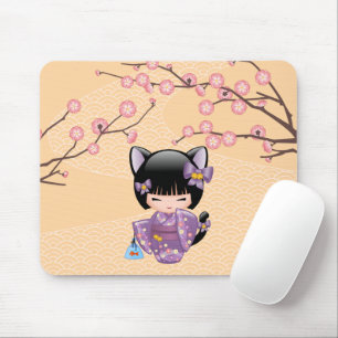 Mousepad Boneca de Neko Kokeshi - menina de gueixa das