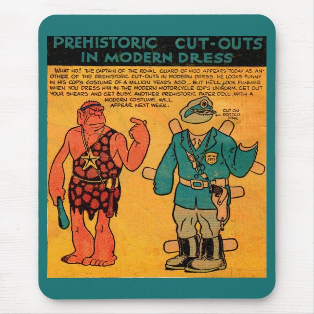 Mousepad Boneca de papel em banda desenhada dos anos 30 Gua (Frente)