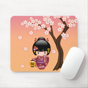 Mousepad Boneca de Sakura Kokeshi - menina de gueixa no