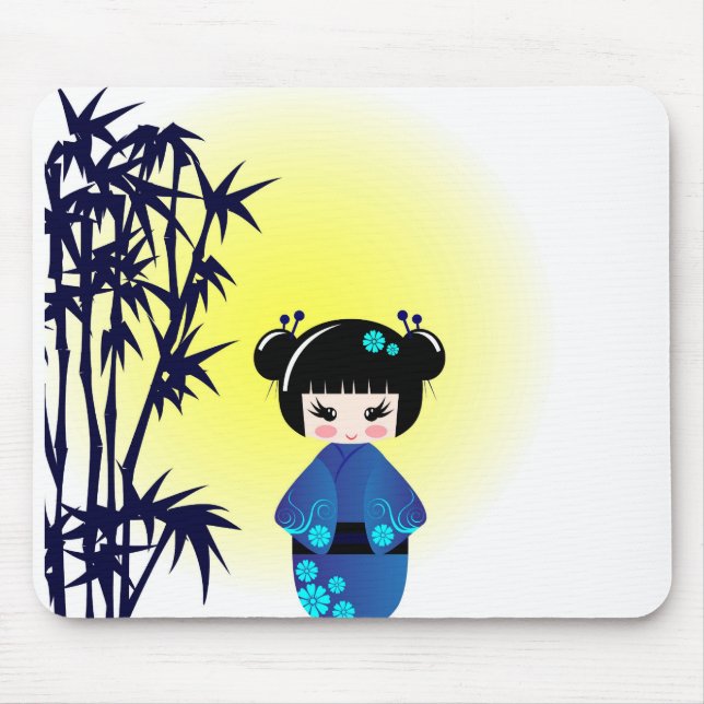 Mousepad Boneca e bambu de Kokeshi (Frente)