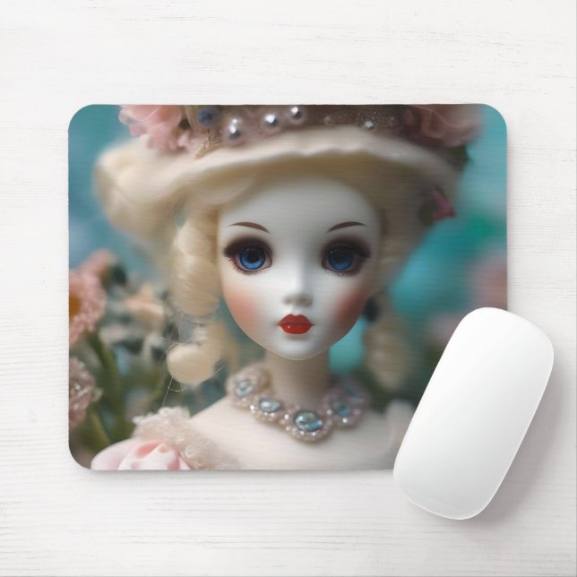 Mousepad Boneca Vintage de Olhos Azuis, (Com mouse)