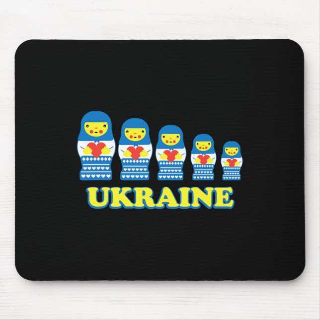 Mousepad Bonecas Russas de Ucrania com Corações  (Frente)
