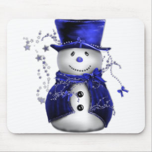 Mousepad Boneco de neve azul do Natal