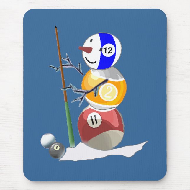 Mousepad Boneco de neve da bola de bilhar (Frente)