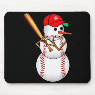 Mousepad Boneco de Neve de Beisebol Natal Xmas Homens Mulhe