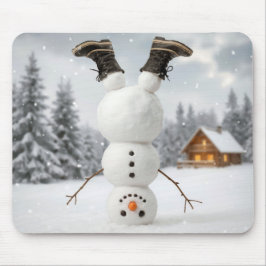 Mousepad Boneco de Neve de Cabeça para Baixo