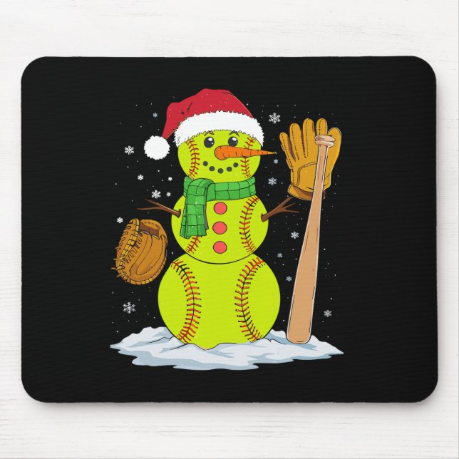 Mousepad Boneco de Neve de Natal Jarro Macio Meninos Adoles (Frente)