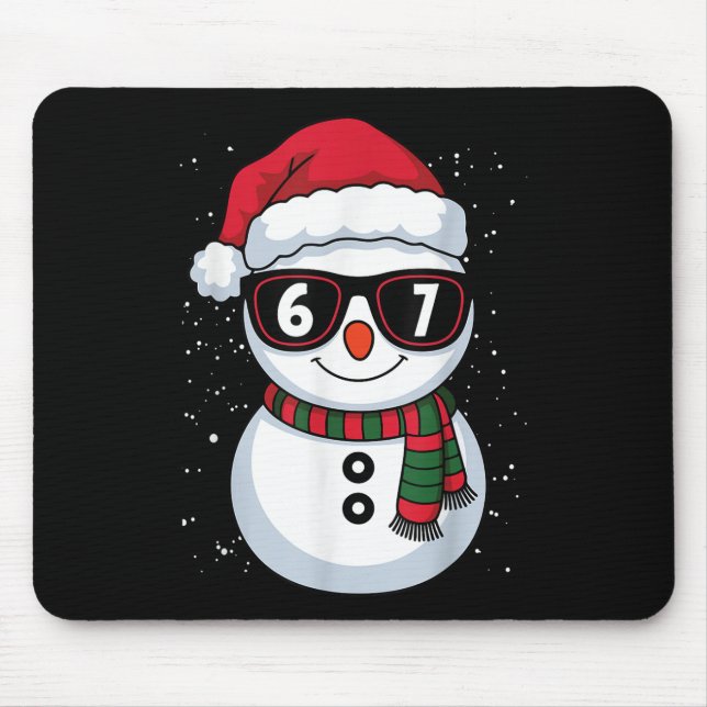 Mousepad Boneco de Neve Engraçado Seis Sete Natal 67 Meme G (Frente)