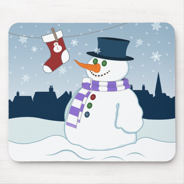 Mousepad Boneco de neve & Natal da meia (Frente)