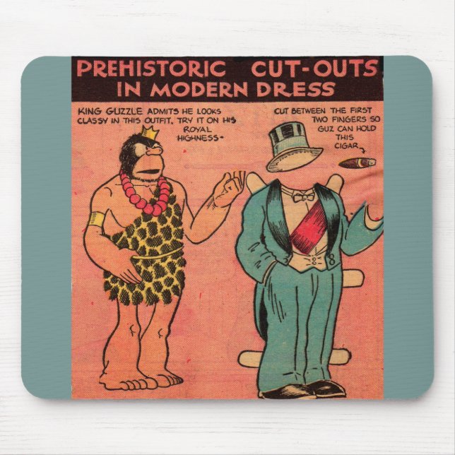 Mousepad Boneco de papel da caverna história em quadrinhos  (Frente)