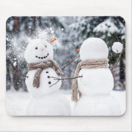 Mousepad Bonecos de Neve em uma Batalha de Bolas de Neve
