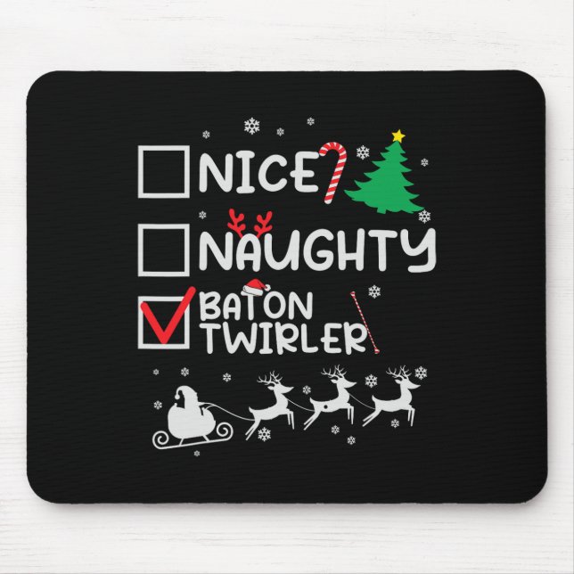 Mousepad Bonita Bastona Baton Twirler Majorette Christmas L (Frente)
