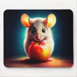 Mousepad Bonita comida de maçã vermelha de pelúcia de fanta