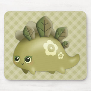 Mousepad Bonita Leafy Dino - criatura do estilo kawaii