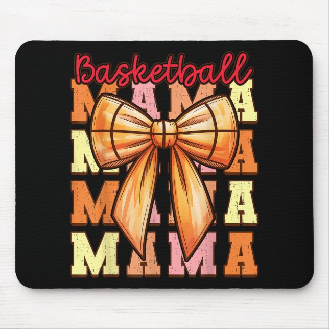 Mousepad Bonita Mama De Basquete De Arco De Coquetes Para A (Frente)