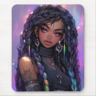 Mousepad Bonita Na moda de Animação de Cabelo Travado