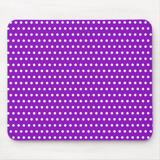 Mousepad Bonita Roxa Com Pequenas Bolinhas Brancas (Frente)