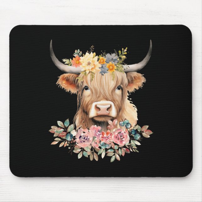 Mousepad Bonita Vaca Flower Natal (Frente)