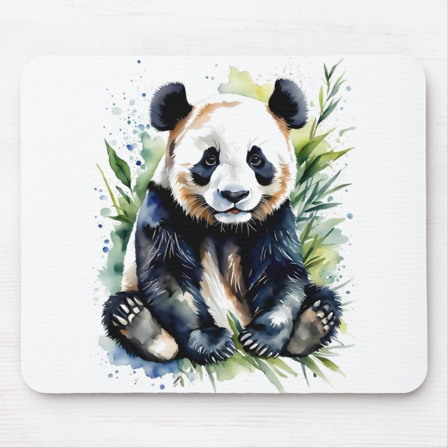 Mousepad Bonita Watercolor Panda Bear (Frente)