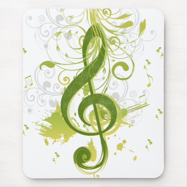 Mousepad Bonitas e legal notas musicais com pancada (Frente)