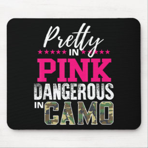 Mousepad Bonito A Rosa Perigoso Na Garota Caçadora De Camo