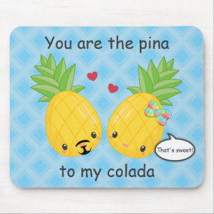 Mousepad Bonito Abacaxi Tropical Pina Colada Romântica