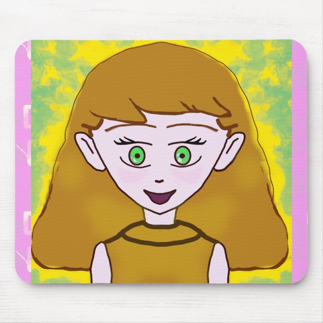 Mousepad Bonito Alegre Rosa (Frente)