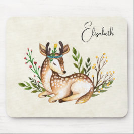Mousepad Bonito Aquarela com veado para baixo