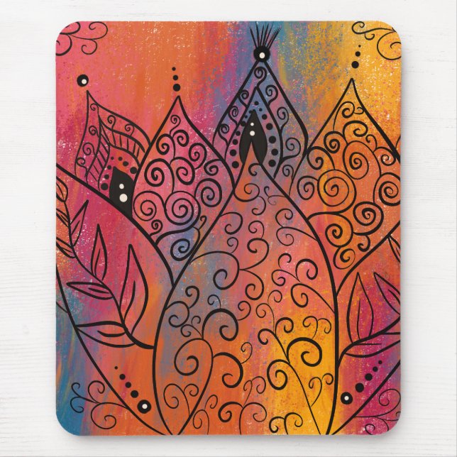 Mousepad Bonito Arte Floral (Frente)