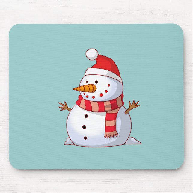 Mousepad Bonito boneco de neve de Natal (Frente)