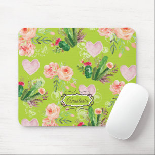 Mousepad Bonito Cactus Personalizado Floral